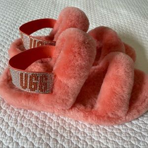 Hot Pink Ugg Platform Slippers